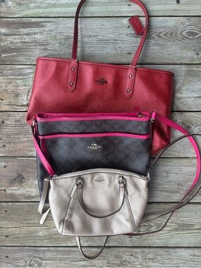 Coach Bag Bundle Lot City Tote Crossbody Kelsey Pebbled Leather Mini Satchel